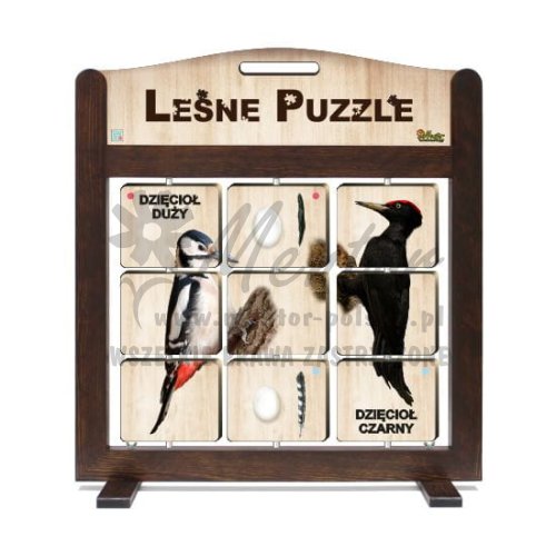 GRA MOBILNA - LEŚNE PUZZLE "DZIĘCIOŁ DUŻY, DZIĘCIOŁ CZARNY / DZIĘCIOŁ ZIELONY, DZIĘCIOŁEK" - (wizualizacja poglądowa)
