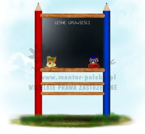 Tablica kredowa - Leśne opowieści, impregnat: dąb - wizualizacja poglądowa