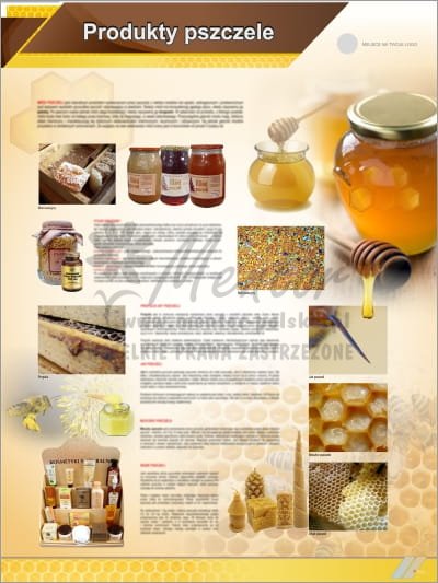Tablica edukacyjna pszczelarska "Produkty pszczele"