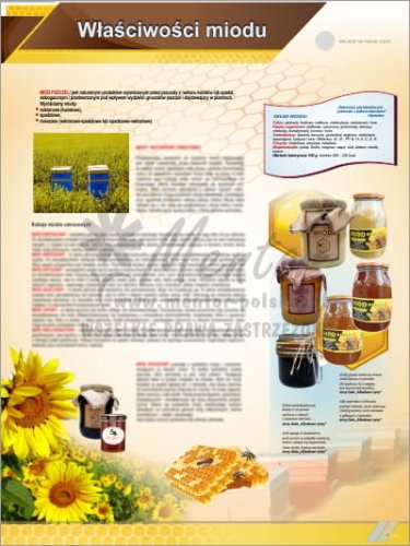 Tablica edukacyjna pszczelarska "Właściwości miodu"