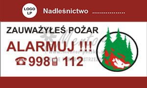 PP10 Tablica zauważyłeś pożar alarmuj!