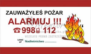 PP12 Tablica zauważyłeś pożar alarmuj!