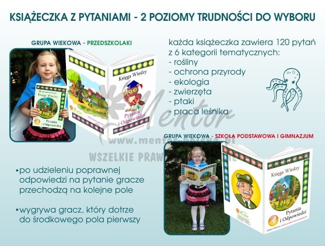 Gra edukacyjna OŚMIORNICA - książeczki - wizualizacja poglądowa