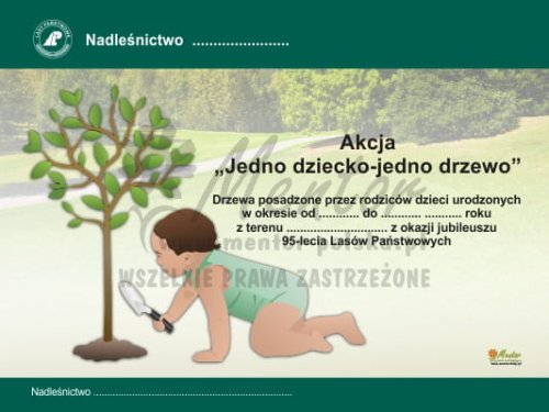 Tablica informacyjna "Jedno dziecko - jedno drzewo"