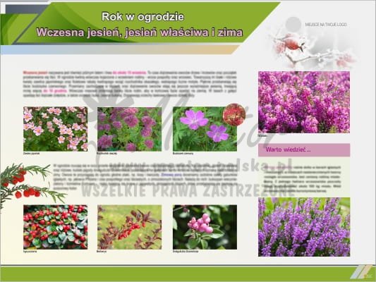 Tablica edukacyjna "Rok w ogrodzie - jesień i zima"