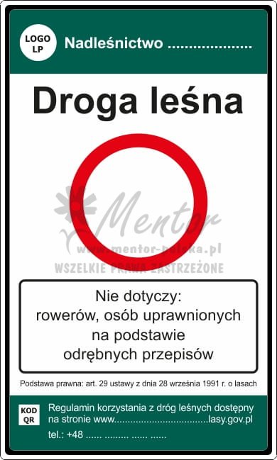Tablica informacyjna - Droga leśna