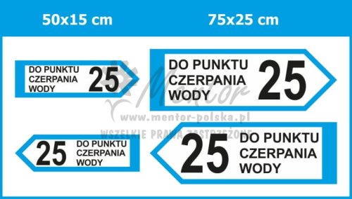 Tablica kierunkowa "Do punktu czerpania wody"