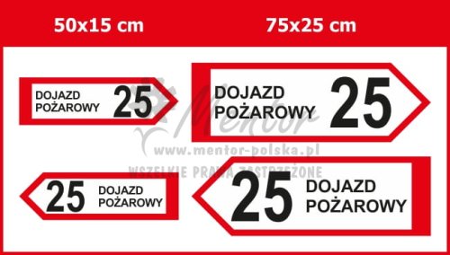 Tablica kierunkowa "Dojazd pożarowy"