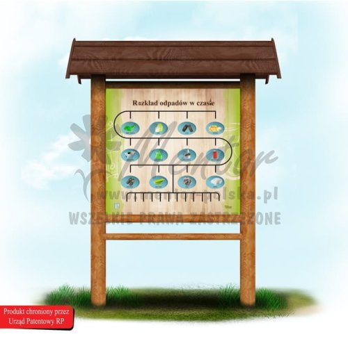 Rozkład odpadów w czasie - Labirynt Natury, impregnat: dąb+brąz - wizualizacja poglądowa