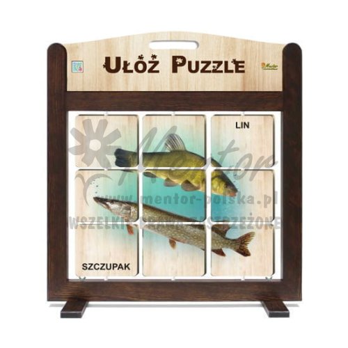 GRA MOBILNA - LEŚNE PUZZLE "SZCZUPAK, LIN / LESZCZ, OKOŃ" - (wizualizacja poglądowa)