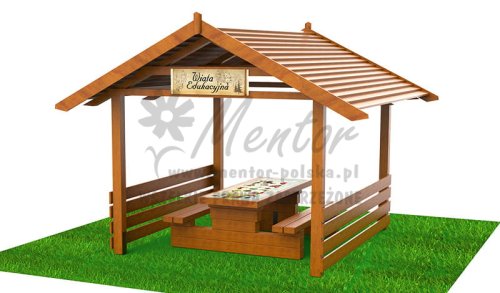 175. Wiata WZ12 z ławostołem Bali edukacyjny (kantówka)