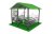 Aluminiowa wiata edukacyjna 310x280 cm - 1 ławostół + tablica edukacyjna