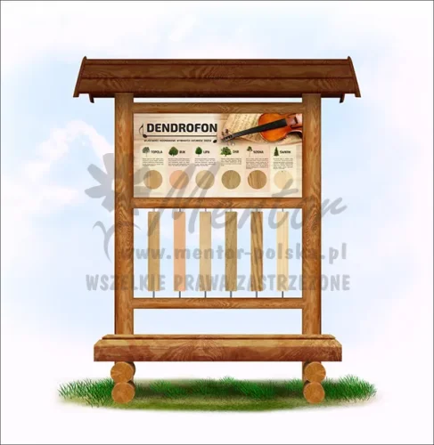 Xylofon - Dendrofon - dąb i brąz z ławką