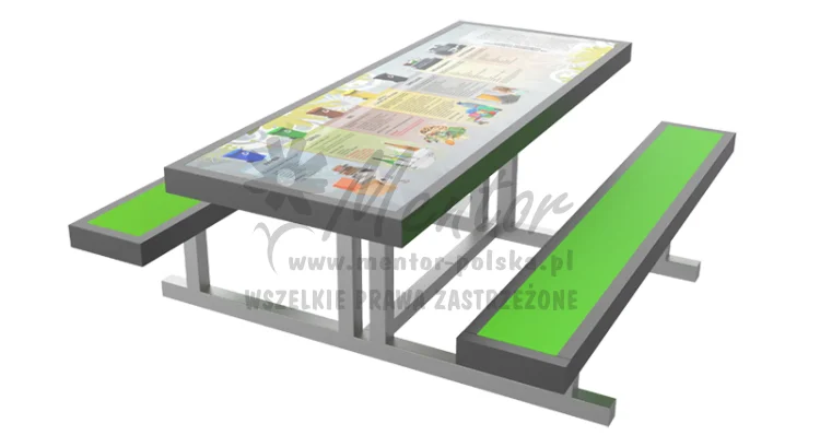 Stół edukacyjny z blatem aluminiowym.webp
