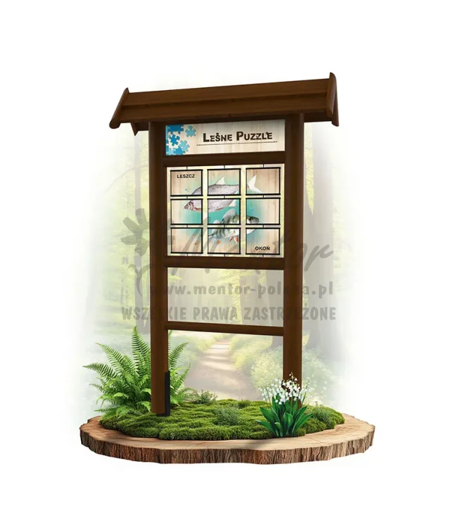 LEŚNE PUZZLE - SZCZUPAK, LIN LESZCZ, OKOŃ - BRĄZ_webp.webp