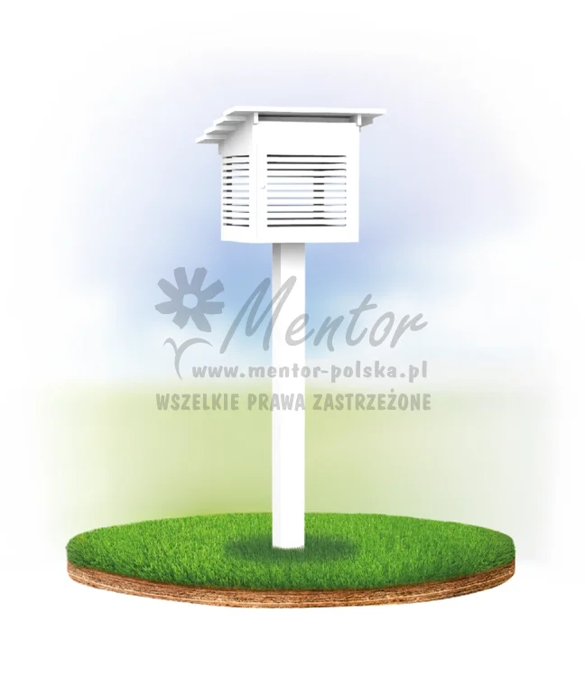 Stacja meteorologiczna na jednym słupku - kolor biały