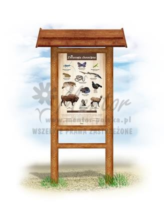 Tablica "Zwierzęta chronione",  w stelażu drewnianym SD21