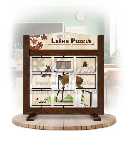 Leśne puzzle (gra mobilna) - Jeleń szlachetny - byk/łania_rewers kolor brąz