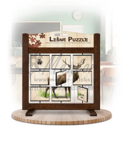 Leśne puzzle (gra mobilna) - Jeleń szlachetny - byk/łania_awers kolor brąz