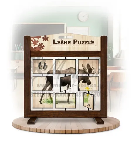 Leśne puzzle (gra mobilna) - Łoś i Daniel_awers kolor brąz