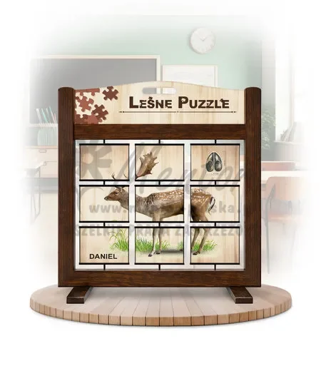 Leśne puzzle (gra mobilna) - Łoś i Daniel_rewers kolor brąz