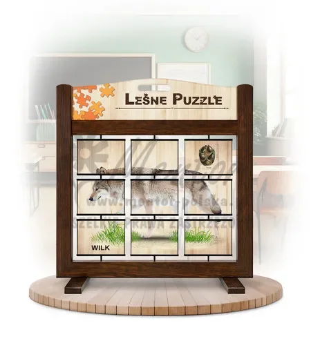 Leśne puzzle (gra mobilna) - Wilk i Lis_rewers kolor brąz