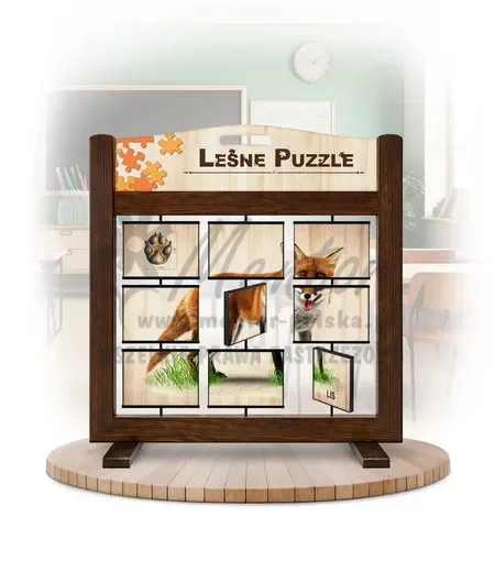 Leśne puzzle (gra mobilna) - Wilk i Lis_awers kolor brąz