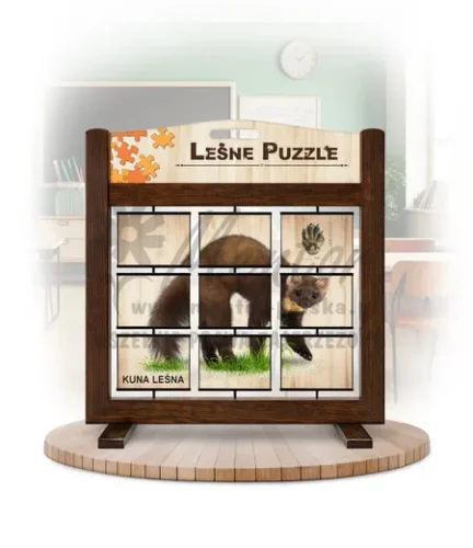 Leśne puzzle (gra mobilna) - Wiewiórka i Kuna_rewers kolor brąz