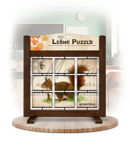Leśne puzzle (gra mobilna) - Wiewiórka i Kuna_awers kolor brąz