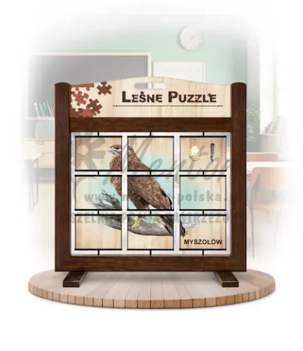 Leśne puzzle (gra mobilna) - Bielik i Myszołów_rewers kolor brąz