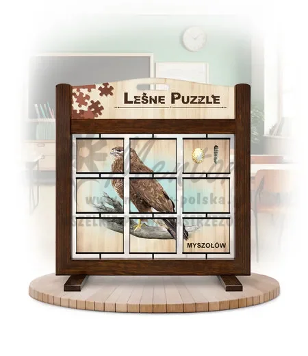 Leśne puzzle (gra mobilna) - Bielik i Myszołów_rewers kolor brąz