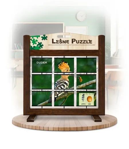 Leśne puzzle (gra mobilna) - Zimorodek i Dudek_rewers kolor brąz