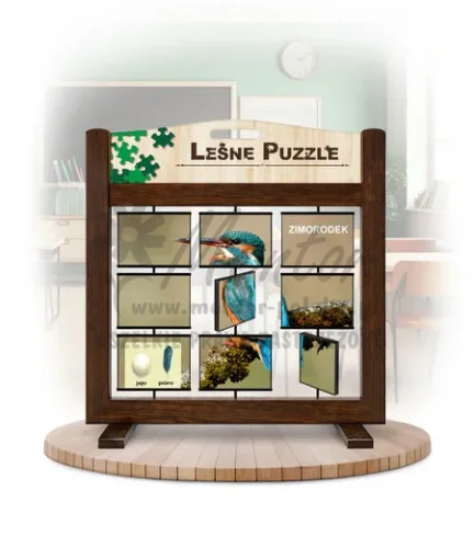 Leśne puzzle (gra mobilna) - Zimorodek i Dudek_awers kolor brąz