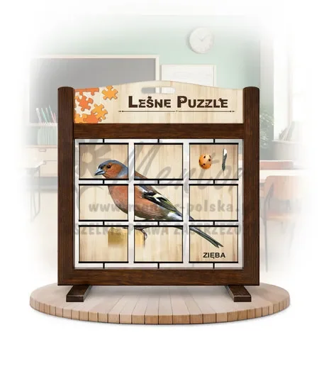 Leśne puzzle (gra mobilna) - Sójka i Zięba_rewers kolor brąz