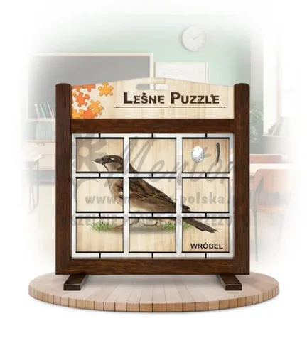 Leśne puzzle (gra mobilna) - Gil i Wróbel_rewers kolor brąz