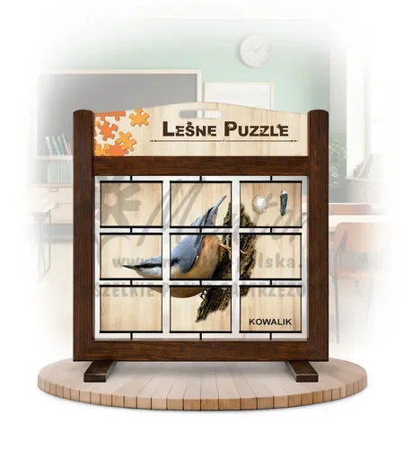 Leśne puzzle (gra mobilna) - Kowalik i Rudzik_rewers kolor brąz