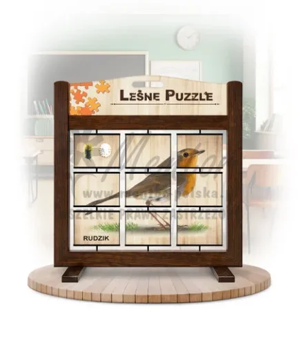 Leśne puzzle (gra mobilna) - Kowalik i Rudzik_awers kolor brąz