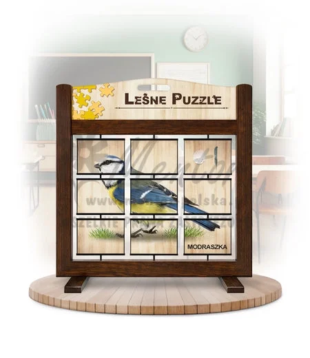 Leśne puzzle (gra mobilna) - Sikora bogatka i Sikora modra_rewers kolor brąz