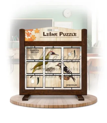 Leśne puzzle (gra mobilna) - Dzięcioły_rewers kolor brąz