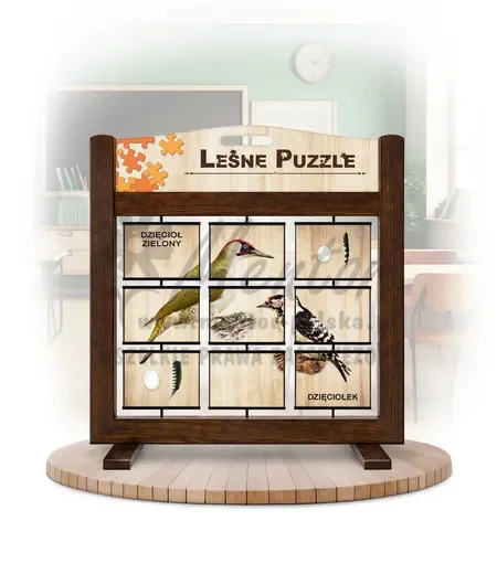 Leśne puzzle (gra mobilna) - Dzięcioły_rewers kolor brąz