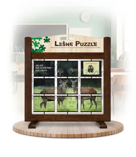 Leśne puzzle (gra mobilna) - Sarna i Jeleń_rewers kolor brąz