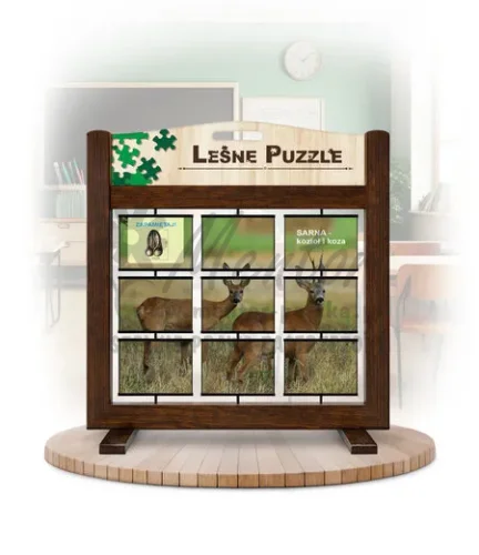 Leśne puzzle (gra mobilna) - Sarna i Jeleń_awers kolor brąz