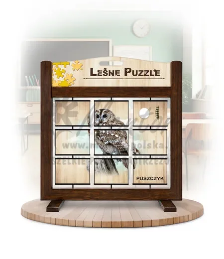 Leśne puzzle (gra mobilna) - Puchacz i Puszczyk_rewers kolor brąz