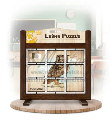 Leśne puzzle (gra mobilna) - Puchacz i Puszczyk_awers kolor brąz