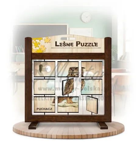 Leśne puzzle (gra mobilna) - Puchacz i Puszczyk_awers kolor brąz