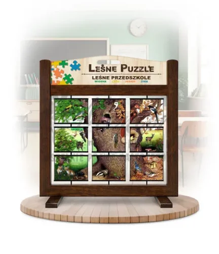Leśne puzzle (gra mobilna) - Leśne Przedszkole_rewers kolor brąz