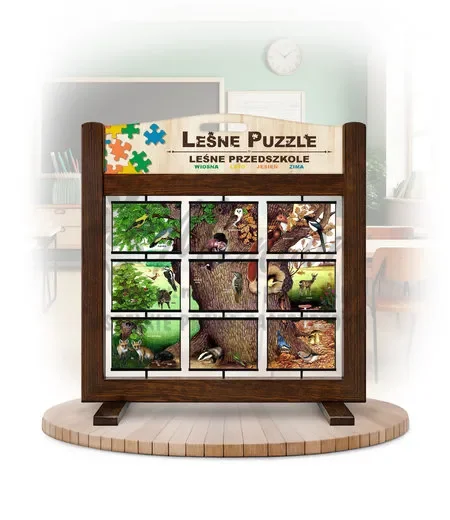 Leśne puzzle (gra mobilna) - Leśne Przedszkole_rewers kolor brąz