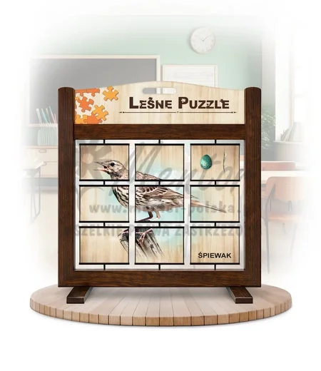Leśne puzzle (gra mobilna) - Słowik rdzawy i Drozd śpiewak_rewers kolor brąz