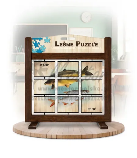 Leśne puzzle (gra mobilna) - Sandacz, Sum, Karp i Płoć_rewers kolor brąz