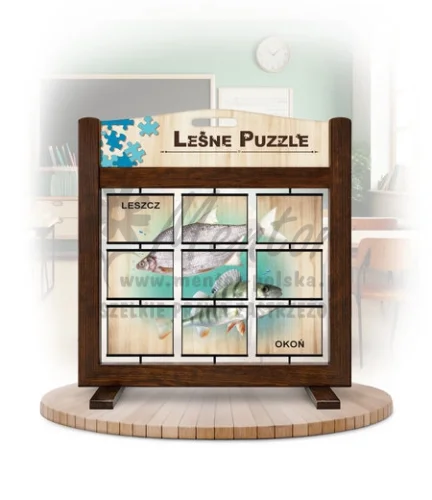 Leśne puzzle (gra mobilna) - Szczupak, Lin, Leszcz i Okoń_rewers kolor brąz